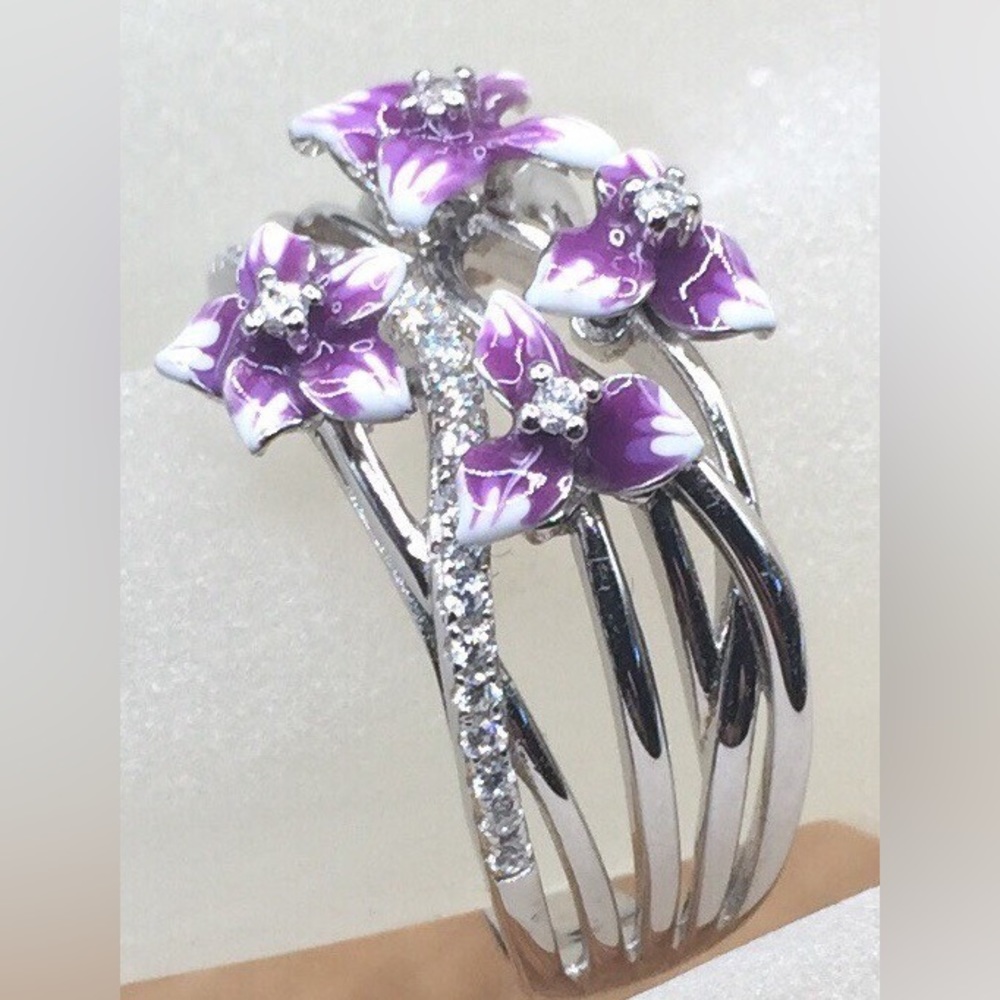 Silver and enamel ring (NEW)